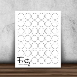 40. Geburtstag Zeichen, 40 Gründe, Wir Lieben Dich, Minimalistische Kreise Geburtstag Dekoration, 40. Jahr Dekor, B & W Druck, Vierzig Gründe, Wir Lieben Dich