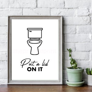 Póngale una tapa, Impresión divertida para el baño, Pósteres para el baño, Arte de pared para el baño, Impresión para el baño, Descarga instantánea, Letreros divertidos para el baño