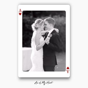 Ace of My Heart Printable, Mann und Frau Foto Karte Druck, Hearts Ace, Valentinstag Geschenk, personalisierte Karte, Paare Poster