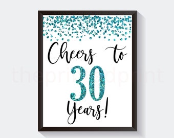 WeBenison Cheers to 30 Years Banner for 30th Birthday/Wedding Anniversary,Happy Birthday Bunting Party Decorations 