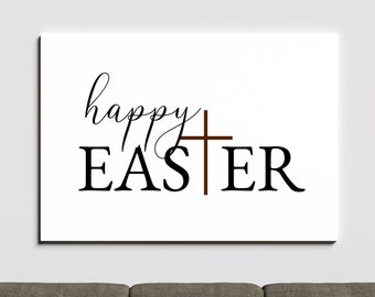 Happy Easter Christian Cross Art (Digital Download)