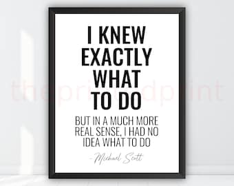 Michael Scott Quote Print: The Office TV Show Poster (Digital Download)