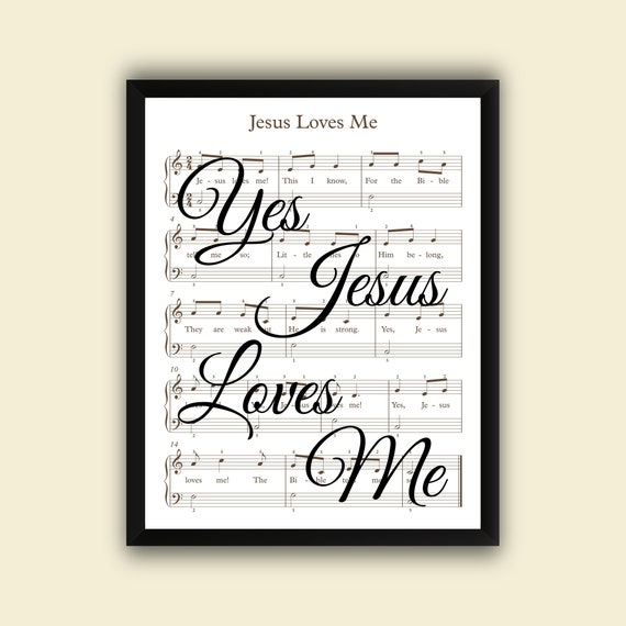 Jesus Loves Me Religious Printable Christian Music Print - Etsy