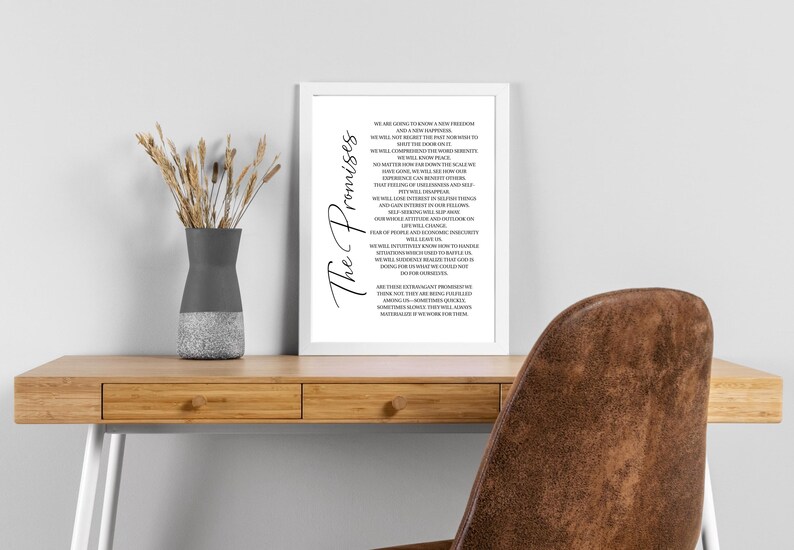 The AA Promises | Addiction Recovery Wall Art | Twelve Steps | Sobriety ...