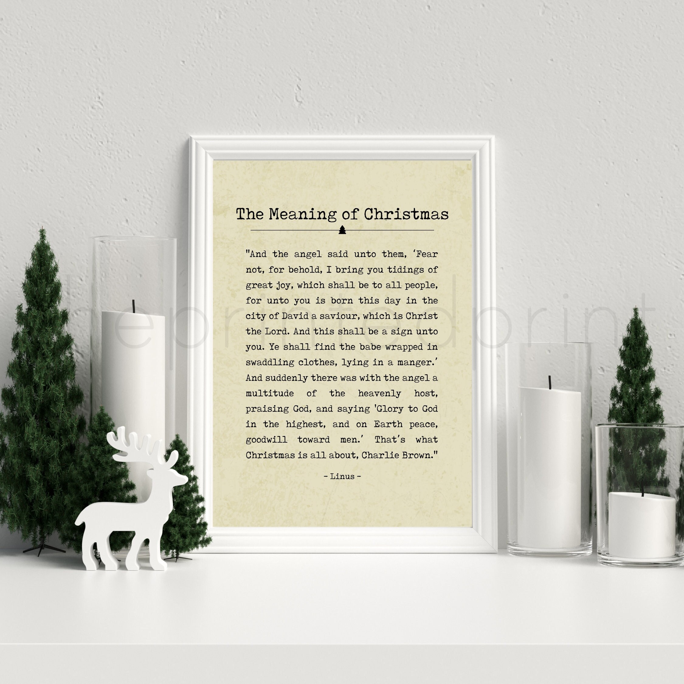 charlie brown christmas quote print, farmhouse style (digital