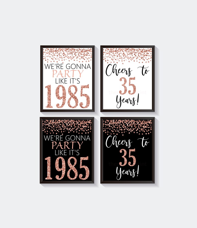 35th Birthday Bundle 35th Anniversary Rose Gold Confetti | Etsy
