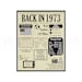Back in 1973 Newspaper Poster Printable, 51st Birthday Decoration, 1973 ...