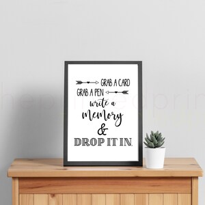 Grab a Card, Grab a Pen, Drop It In, Graduation Memory Sign, Retirement ...