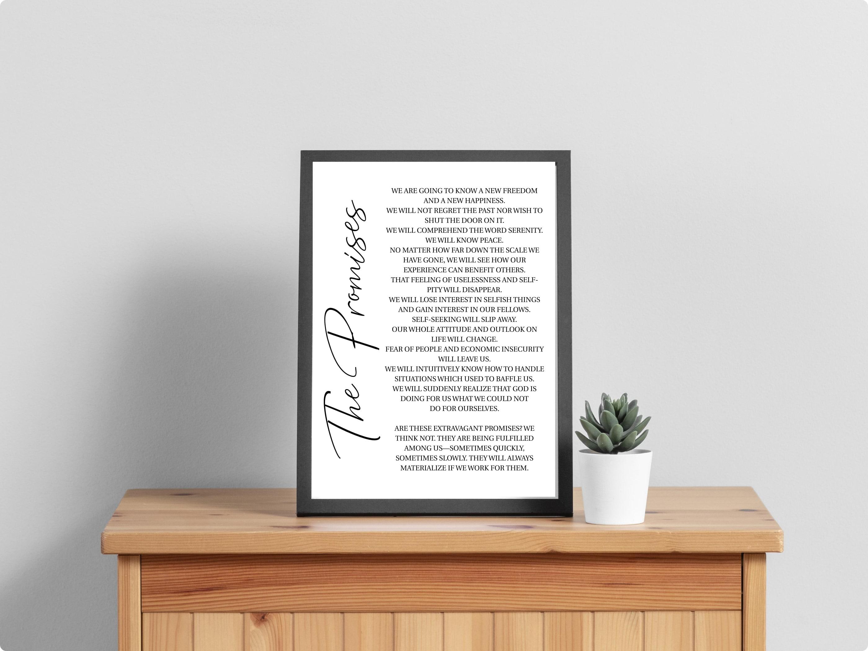The AA Promises | Addiction Recovery Wall Art | Twelve Steps | Sobriety ...