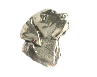 Spaniel's Head Handcrafted in Solid Pewter In UK Lapel Pin Badge