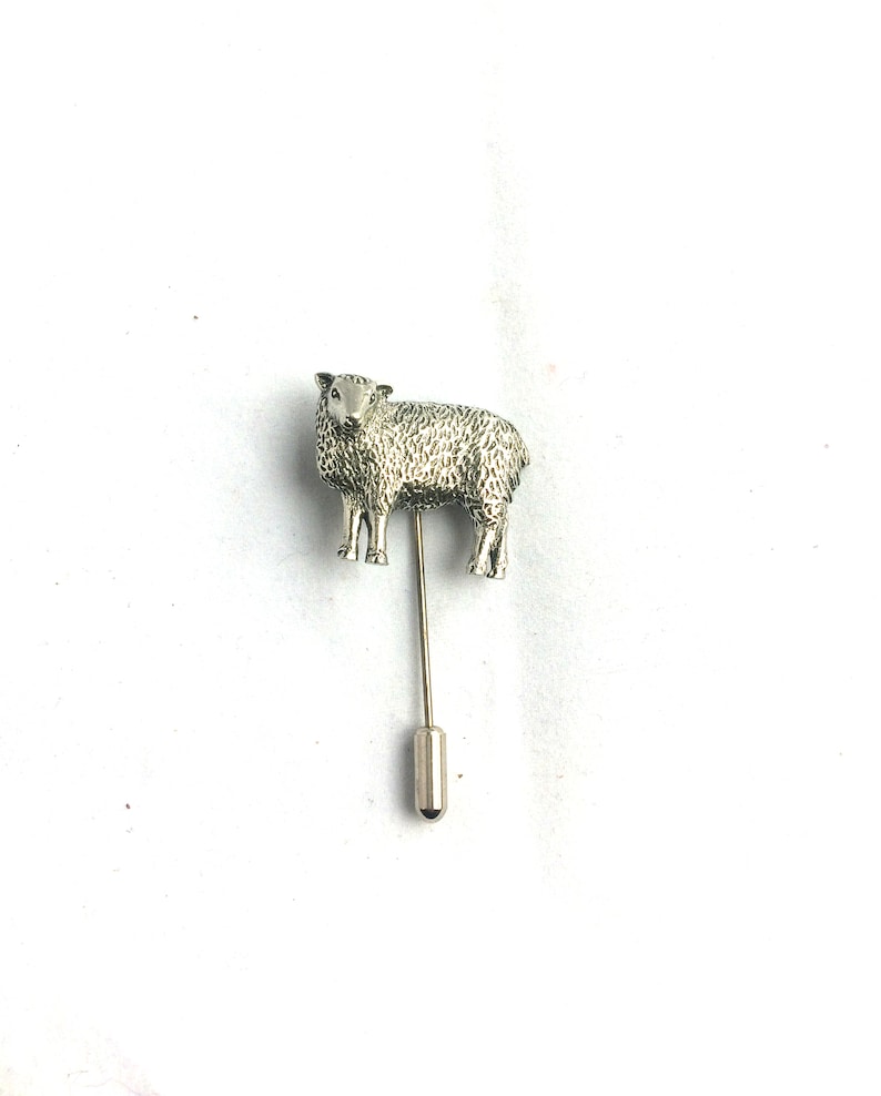 Sheep Lapel Stick Pin cravat pin Handmade in England from Fine Antique English Pewter
