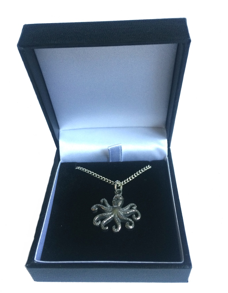 handmade in England from Fine English Pewter Octopus Necklace Gift Boxed