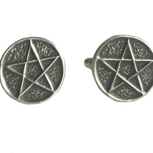 Pentagram Cufflinks, handmade in England from Fine English Pewter. Gift Boxed