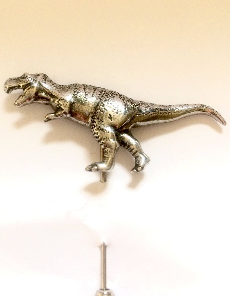 Dinosaurs T Rex Lapel Pin Cravat Pin Handmade in England from Fine English Pewter
