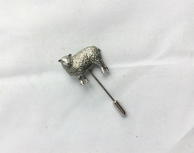 Sheep Lapel Stick Pin cravat pin Handmade in England from Fine Antique English Pewter