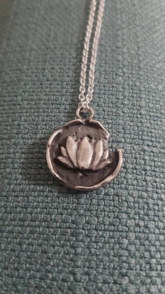 Handcrafted Solid Sterling Silver Lotus Sand Cast Unique