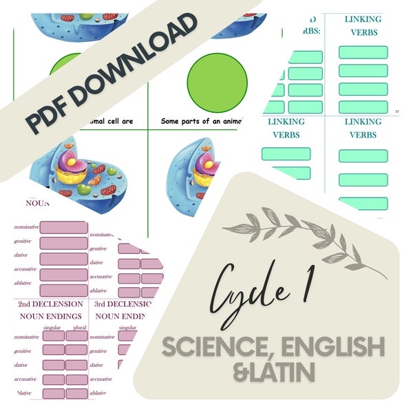 Science Memory Work Cards, Cycle 1 DIGITAL DOWNLOAD