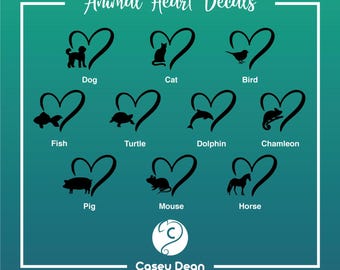 Pet w/ Heart Vinyl Decals