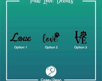 Paw Love Vinyl Decals - Pet