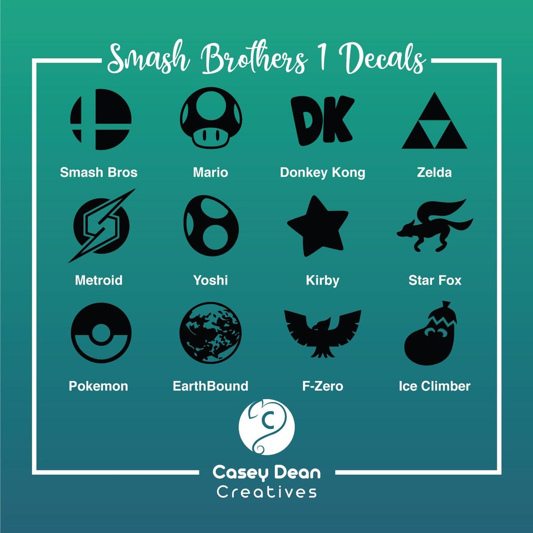 SSB Icons 1/4 Vinyl Decals - Etsy