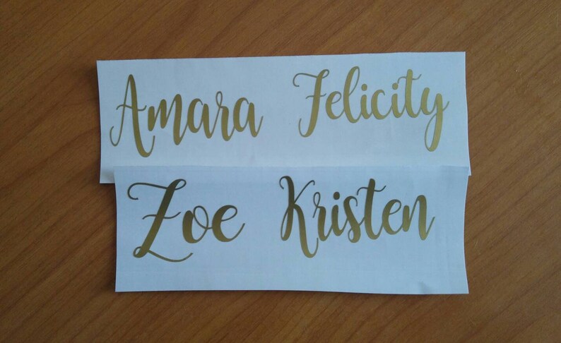 Bridal Party Decals Custom Name Decals for Wood Hanger Entourage Decals Wedding Hanger Decals