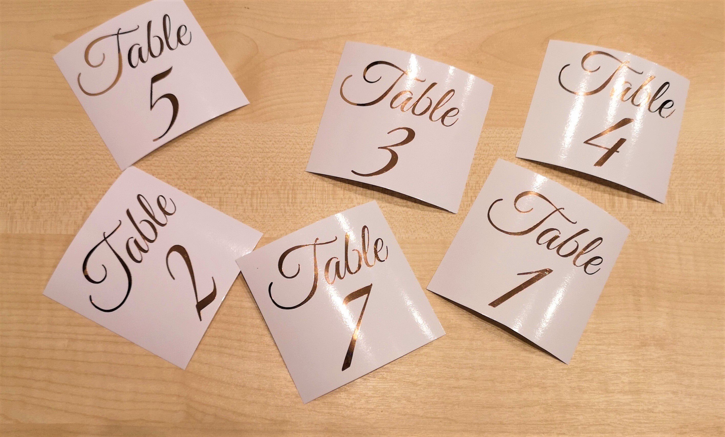 Table Number Decals Wedding Seating Decal Number Stickers Etsy
