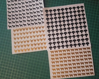 Stickers vinyles petit format, choix de repas, marque-place pour mariage, RSVP, Stickers menu