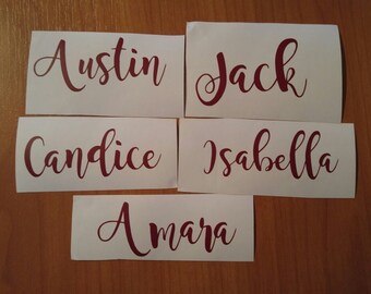Custom Name Decal For Wine Glass, Personalized Custom Decal, Bridal Party Decals, Bachelorette Party Decal, Wedding Name Decal, Name Decal