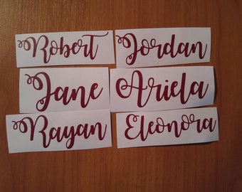 Custom Name Decal For Wine Glass, Personalized Custom Decal, Bridal Party Decals, Bachelorette Party Decal, Wedding Name Decal, Name Decal