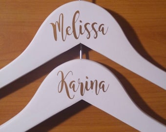 Custom Name Decals For Hangers, Bridal Party Gifts