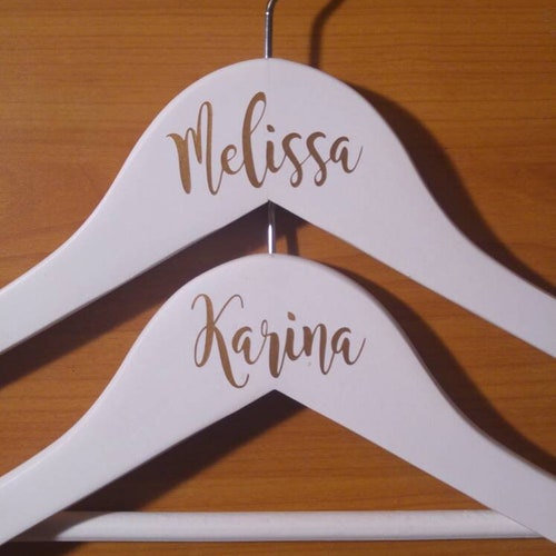 Custom Name Decals for Wood Hanger Bridal Party Decals Etsy UK