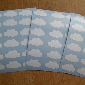 Set di 14 adesivi a forma di nuvola, decalcomanie in vinile a forma di nuvola, sigillo per buste a forma di nuvola, adesivi per tazze per feste di baby shower
