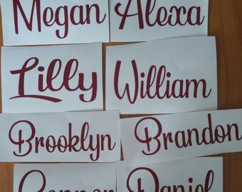 Custom Name Decal For Wine Glass, Personalized Custom Decal, Bridal Party Decals, Bachelorette Party Decal, Wedding Name Decal, Name Decal