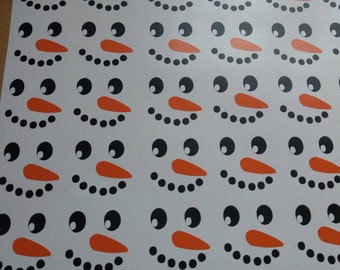 Set of 8 Snowman Face Vinyl Decals, Snowman Face Decor, Christmas Decoration,Christmas Decal For Wine Glass