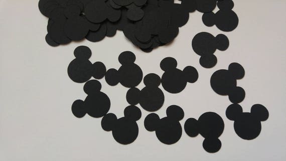 60 black glitter card Mickey Mouse party birthday table confetti Disney handmade