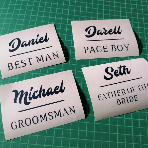 Personalized Decals For Glass, Groomsmen Decals,Custom Decals For Flask, Beer Mugs, Wine, Pint Glasses,Bachelor Party Decals,Groomsman Gift