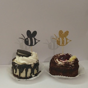 Glitter Bumble Bee Cupcake Toppers, What Will It Bee, Sweet As Can Bee, Honey Bee Toppers, Mommy To Bee Decor, Little Bee Baby Shower