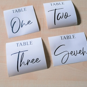 Table Number Vinyl Decals, Wedding Seating, Table Decal, Wedding Decor