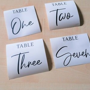 Table Number Vinyl Decals, Wedding Seating, Table Decal, Wedding Decor