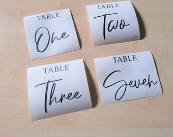 Table Number Vinyl Decals, Wedding Seating, Table Decal, Wedding Decor