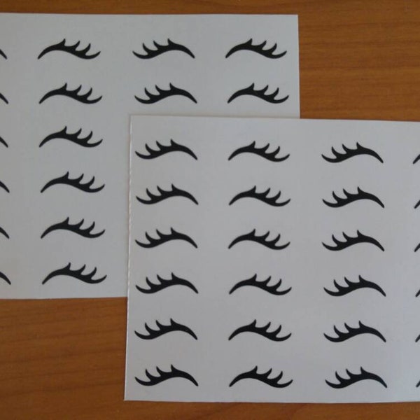 20 Pairs Eyelashes Decals, Sleepy Eyelashes Decals, Unicorn Party Stickers