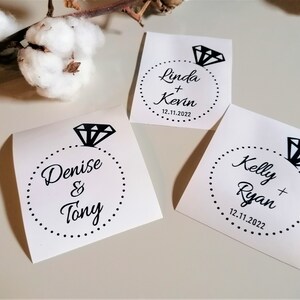 Personalized Wine Glass Decal, Name and Date Decal, Wedding Favors
