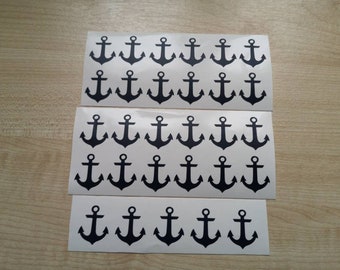 Set of 14 Anchor Vinyl Stickers, Nautical Decals, Envelope Seals