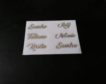 Personalized Name Decals, Stickers for Shot Glasses, Wine Glass, Bachelorette Party Decals