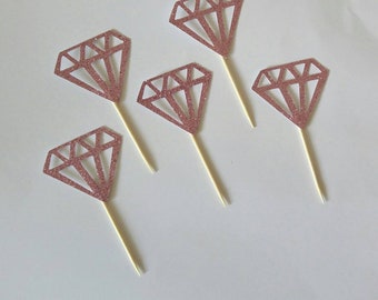 Decorazioni per cupcake con diamanti glitterati, decorazioni per addio al nubilato