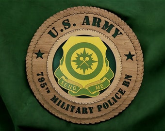 Custom Army 795th Military Police Battalion  Crest Wall Tribute, Personalized, Two Sizes available  12" & 16"