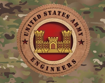 U.S. Army Engineer Castle Wall Tribute, Personalized, Four Sizes available 8", 12" , 16" & 24"