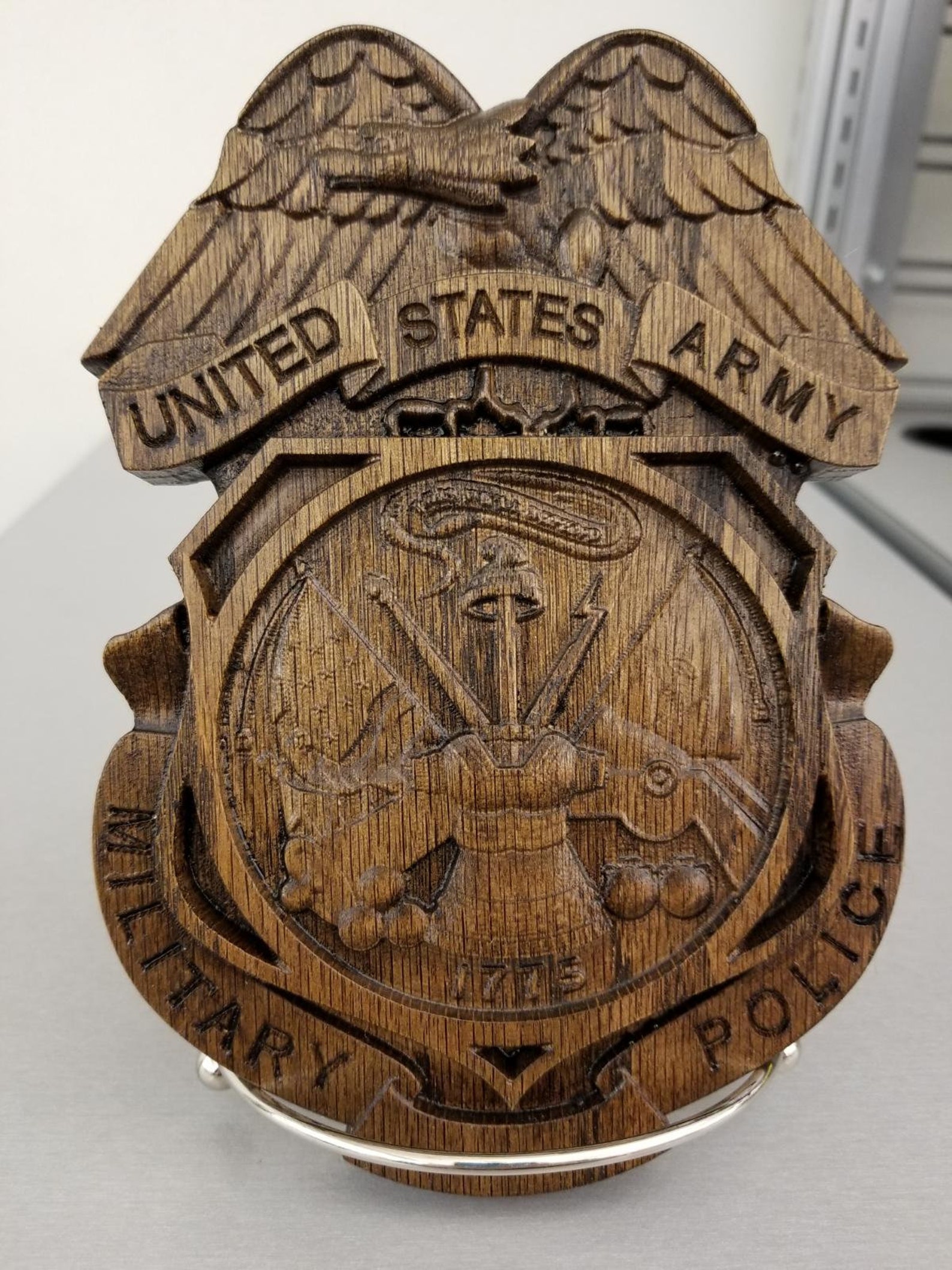Wood Carved U.S. Army Military Police Badge MP Badge Etsy