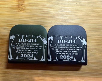 DD 214 Certificate  Hat Clip,  Black or OD Green
