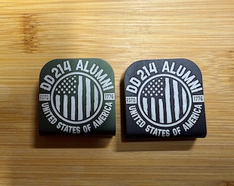 DD 214 Alumni Hat Clip,  Black or OD Green